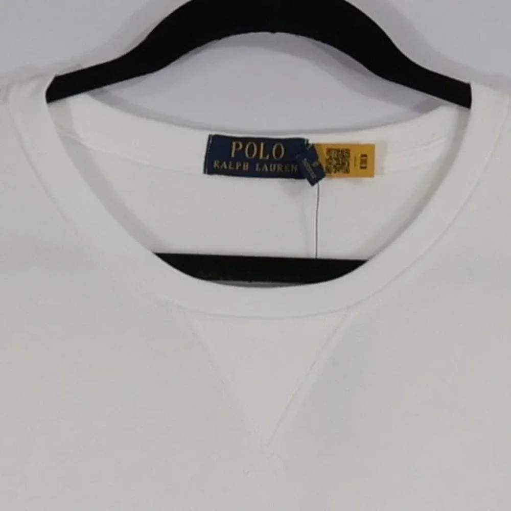 Polo Ralph Lauren Polo Bear Fleece Sweatshirt Men L White Casual Preppy $188 NWT